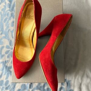 Suede Red Women's Heels